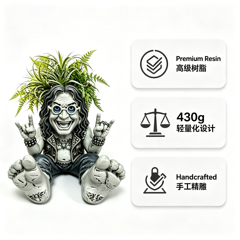 Maceta de Resina Ozzy Osbourne - Plant Parents reseña y precio